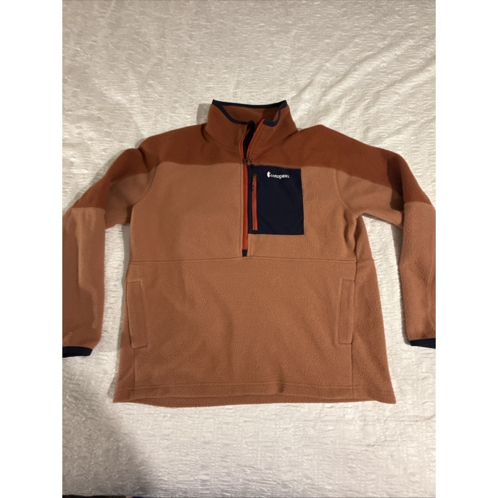 Cotopaxi Womens Orange Long Sleeve Quarter Zip Fleece Jacket Size X-Large